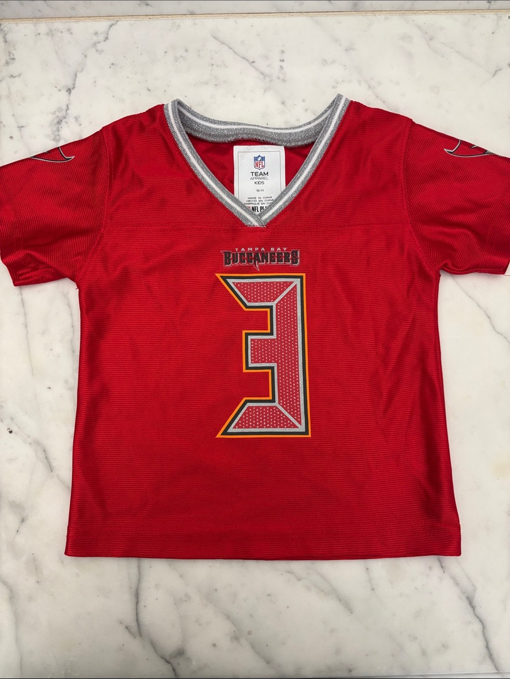 Jameis Winston NFL Kids Red Tampa Bay Buccaneers Number 3 Jersey Top